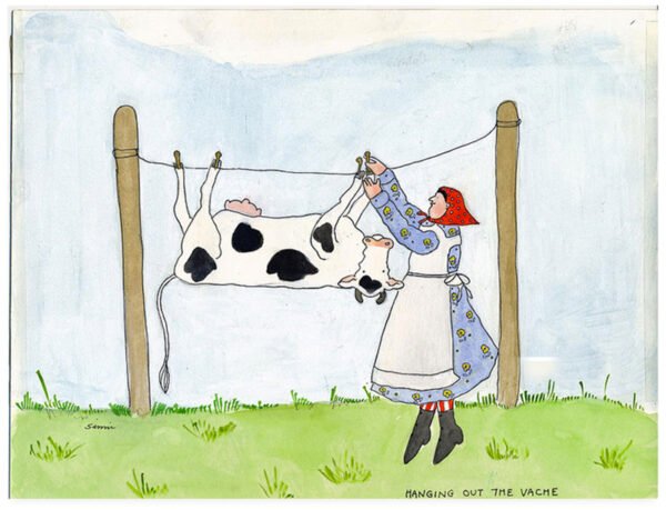 Hanging out the Vache - Note Card