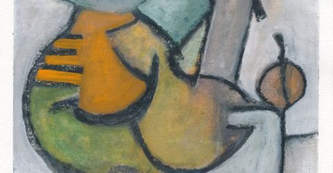 "Attachment" oil on paper by Simi Berman