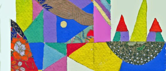 "Long Ago and Far Away" collage by Vermont artist Simi Berman